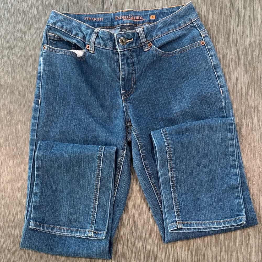 Faded Glory Women's Straight Leg Denim Jeans size 6